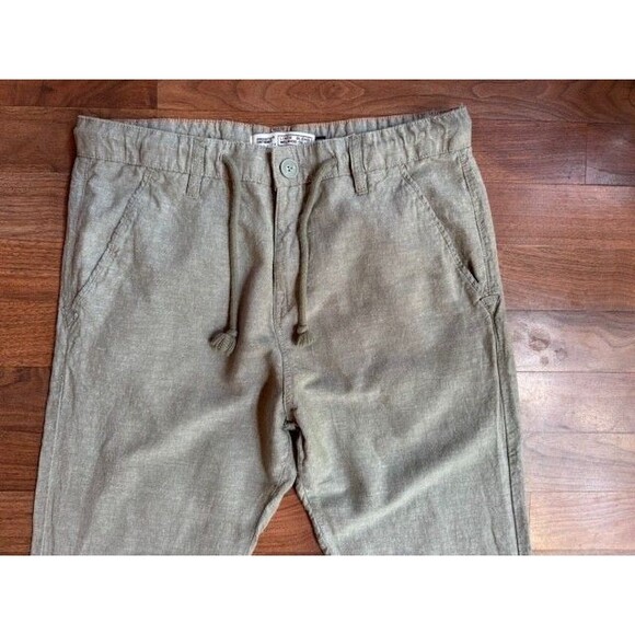 Private Member PM Brand Linen Blend Pants‎ XL Green Drawstring Style 82142 - Picture 3 of 12
